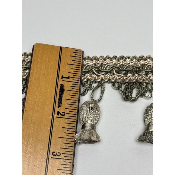 Brimar 1.5" Scallop Fringe Trim Gold Plum Copper Germany 1 yard Fancy Tassels Vt - Picture 6 of 10